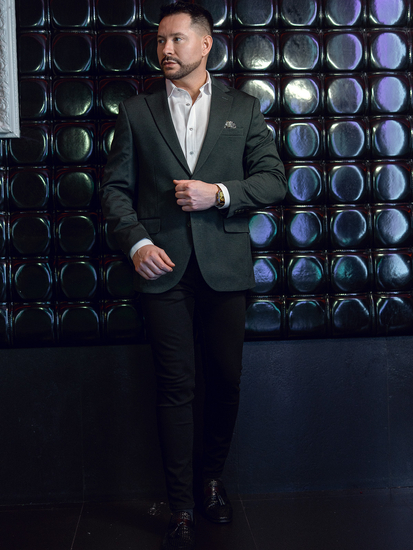 Ανδρικό Casual Χρωματιστή ζακέτα Πράσινος Bolf 24401-1