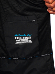 Μαυρο-μπλε μπουφαν ανδρικο softshell Bolf WX061