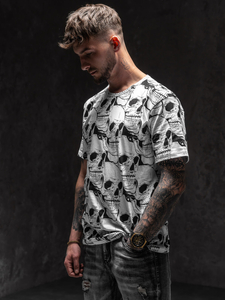 Λευκο T-shirt ανδρικο με σταμπα Bolf 14928