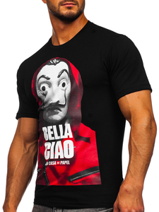 Μαυρο t-shirt ανδρικο με σταμπα Bolf 192410