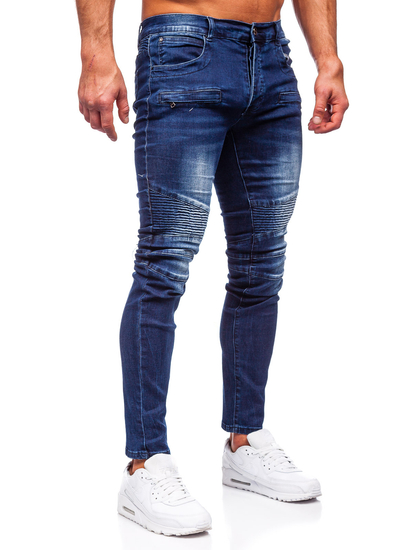 Μπλε ανδρικό τζιν παντελόνι slim fit Bolf MP0029B