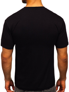Μαύρο T-shirt ανδρικό με στάμπα Bolf 14333