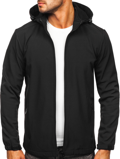 Μαύρο ανδρικό μεταβατικό softshell μπουφάν Bolf HH017