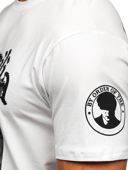 Λευκο T-shirt ανδρικο με εφαρμογες Bolf 21004