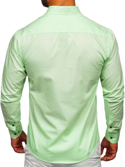 Ανοιχτο πρασινο πουκαμισο ανδρικο με μακρια μανικια Bolf 20716