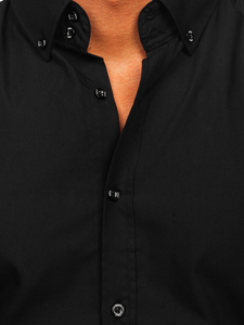 Πουκαμισο ανδρικο κομψο με μακρια μανικια μαυρο Bolf 5821-1