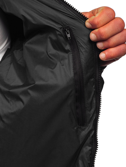 Μαύρο Ανδρικό Μεταβατικό Μπουφάν με Κρυφή Κουκούλα Bolf 5M3102