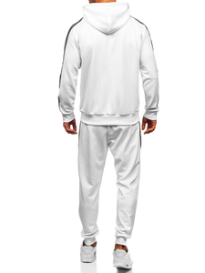 Λευκή ανδρική φόρμα με κουκούλα με τύπωμα Bolf 8C8115