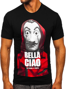 Μαυρο t-shirt ανδρικο με σταμπα Bolf 192410