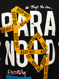 Μαύρο T-shirt ανδρικό με στάμπα Bolf 2309-1