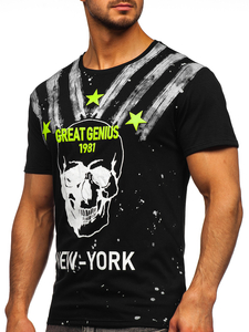 Μαυρο T-shirt ανδρικο με σταμπα Bolf Y70006