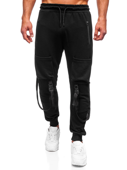 Μαύρο combat παντελόνι ανδρικό joggers φούτερ Bolf 6581