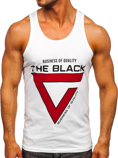 Λευκο μπλουζακι tank top τυπου μποξερ με σταμπα Bolf 14833