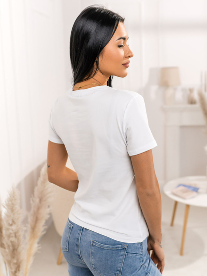 Λευκό γυναικείο t-shirt με στάμπα Bolf 95T2501