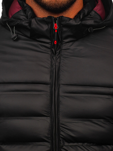 Μαύρο καπιτονέ ανδρικό χειμωνιάτικο μπουφάν Bolf 22M326