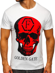 Λευκο T-shirt ανδρικο με εφαρμογες Bolf KS2106