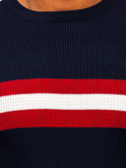 Ανδρικό μπλε μαρέν πουλόβερ Bolf H2113