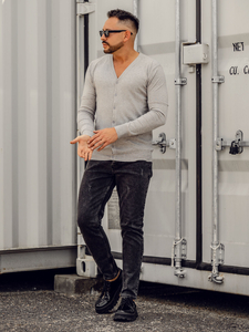 Γκρι ανδρική ζακέτα Bolf YY06A