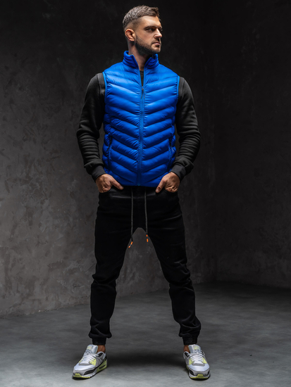 Μπλε ανδρικό πικέ γιλέκο Bolf HDL88006A1