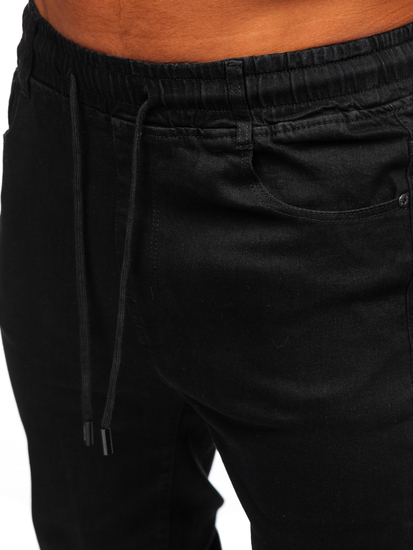 Μαύρα τζιν παντελόνια joggers ανδρικά Bolf 8162