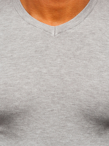 Ανδρικό πουλόβερ με λαιμόκοψη Φως Γκρί Bolf YY03