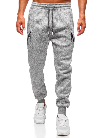 Γκρι επενδεδυμένα παντελόνια ανδρικά joggers φόρμας Bolf Q1104