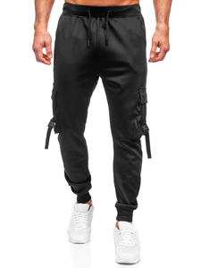 Μαύρο combat παντελόνι ανδρικό joggers φόρμα παντελόνι Bolf 8K1118
