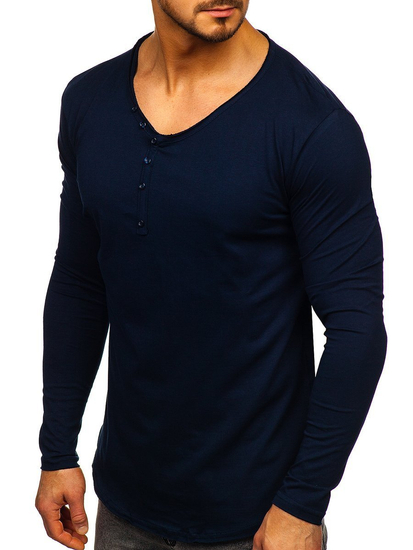 Ναυτικο μπλε Longsleeve ανδρικο χωρις εκτυπωση Bolf 5059