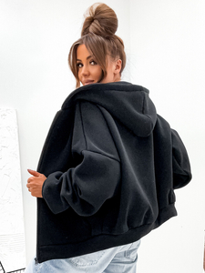 Γυναικεία ζεστή μπλούζα με κουκούλα σε σχήμα πεταλούδας Μαύρος Bolf 821112